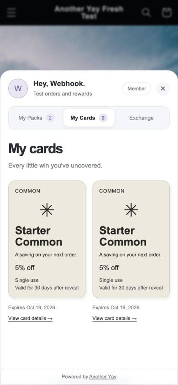 Mobile: my cards