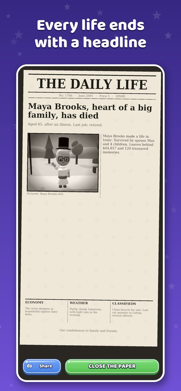 Every life ends with a headline