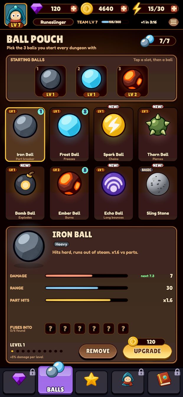 Stage 26: The ball pouch, where balls are levelled up.