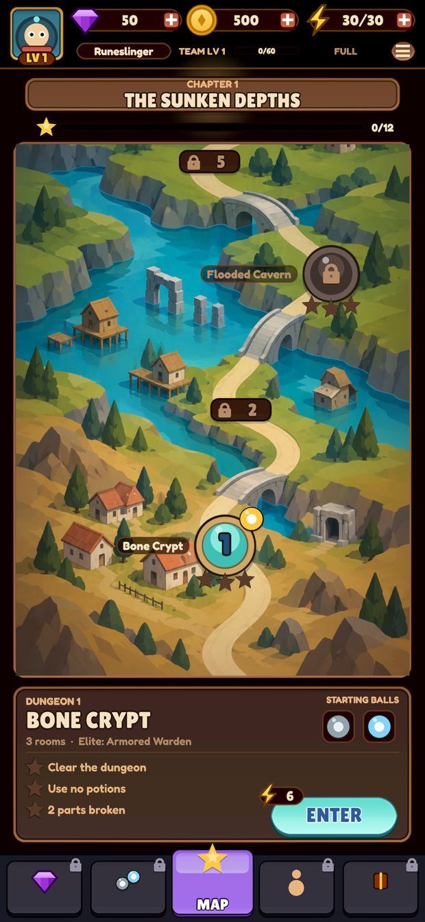 Stage 7: The first painted map with the new top bar.